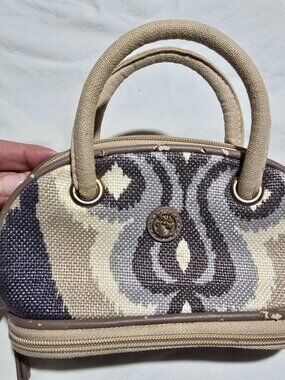Spartina Daufuskie Island Small Handbag - Linen & Leather Trim - Patterned Desig